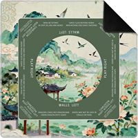 Tapis de jeu antidérapant vintage à motif paysage chinois pour Mahjong, Poker, Dominos, jeux de cartes, surface de jeu insonorisante