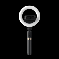 Q07 peralatan Studio luar ruangan, Tripod tongkat swafoto Tiktok dengan cincin LED dapat diputar untuk siaran langsung