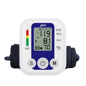 Venta caliente Jziki eléctrico <span class=keywords><strong>Digital</strong></span> tensiómetro brazo superior <span class=keywords><strong>BP</strong></span> máquina esfigmomanómetro medidor de presión arterial con manguito para el hogar - Product Image 1