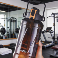 Bouteille Longstar moderne 2,5 L sans BPA, sans fuite, réutilisable, étanche, écologique, avec corde, pour le camping, la randonnée, les activités de plein air, pour adultes