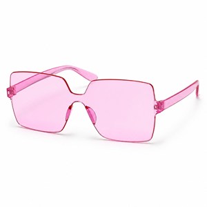 Lunettes de soleil translucides colorées en gelée, surdimensionnées, carrées, sans monture, monobloc, style bonbon, vente en gros pour femmes ou hommes - Product Image 1