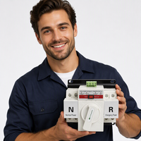 Commutateur de transfert automatique à double alimentation certifié CE ZGNALI ATS NLQ1-63 2P/4P 63A 6kA Capacité de coupure 220V/400V Auto Manuel