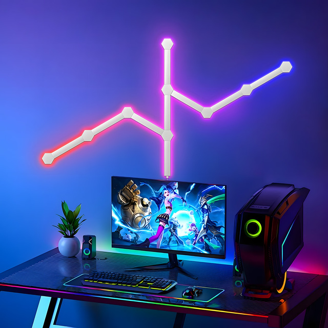 DIY Splicing Lamp Pixels RGB Music Synchronized Sliding Smart Constellation Lamp Ambient Light Kit Gaming Lights