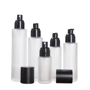 Luxe Épaissie Or Clair Cosmétique Lotion Toner Sérum Bouteille Crème Pot Ensemble Cap 20ml/1oz-200ml Plat Épaule Bouteilles En Verre - Product Image 2