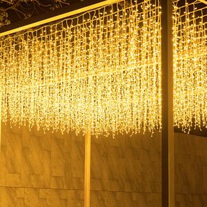 Tsinye 10m 20M <span class=keywords><strong>LED</strong></span> Icicle giáng sinh trang trí <span class=keywords><strong>LED</strong></span> Curtain Icicle chuỗi Lights với Đồng đèn cho trang trí sân vườn giáng sinh - Product Image 1