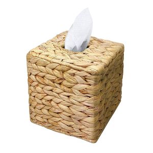 Prix de gros Couverture de boîte à mouchoirs carrée rustique: Jacinthe d'eau décorative en osier pour la maison, le bureau ou le bureau de spa - Product Image 1