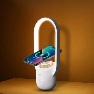Chargeur sans fil magnétique à charge rapide <span class=keywords><strong>Etech</strong></span> EWL-23130-A 15W, lampe de nuit à LED avec indicateur, lampe à intensité variable, PC stable, multifonction - Product Image 1