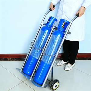 1. Chariot à roulettes en acier inoxydable de qualité médicale pour bouteille de gaz/oxygène avec roulettes silencieuses pour hôpital et clinique - Product Image 5