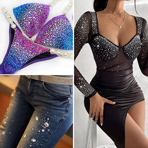 Sỉ buôn đá pha lê nhiều màu hotfix SS6 SS10 SS16 SS20 SS30 làm trang trí đầm - Product Image 6