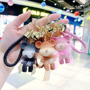 Cartoon Resin Bow Teddy Bear Keychain Cute Bear Doll <b>Key</b> <b>Chain</b> with Bells Bag Charm Pendant Car Keyring Girls Gift Bear Keychain - Product Image 4