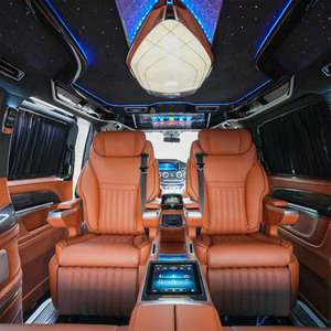 Accessori Interni per Van Executive Vito in Lega di Alluminio Portatile, Sedile Aero di Lusso in Pelle Caramello Impermeabile con LED Cielo Stellato Blu - Product Image 1