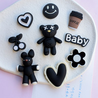 Mini flatback résine breloques dessin animé cabochon flatback artisanat ornements crème colle décorations bricolage accessoires pour phonecasesshoes