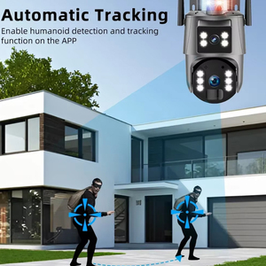 AI izleme 6MP açık güvenlik kamera çift Lens su geçirmez IP66 ışık Alarm gece renk 8W güneş 10400mAh pil kamera - Product Image 6