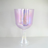 Bain sonore de guérison HF, bol chantant en cristal, Saint Graal, lumière cosmique, cristal de quartz violet pastel, calice, instrument de méditation