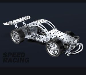 Modèle de jouet éducatif en métal à assembler pour enfants, voiture créative à démonter et à assembler à la main, blocs de voiture de course à assembler - Product Image 6