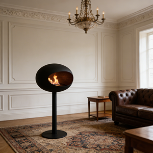 <span class=keywords><strong>Cheminée</strong></span> au bioéthanol sur pied haute de 30,7 pouces, foyer en métal à combustion continue pendant 2,5 heures pour le salon - Product Image 3