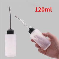 Bouteille d'huile pour machine à coudre 120 ml avec bouchon en fer et bec verseur long en plastique, distributeur d'huile, accessoires de couture, durée de conservation 3 mois, 0,2 kg