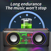 Haut-parleurs doubles 1800mAh Transparent Mecha Speakers Wireless RGB Light Effect Loudspeaker Bass Subwoofer Mini Speaker