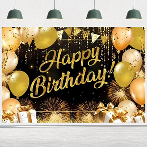TOYVENTURES Bannière Rose « Happy Birthday » Avec Lettres Dorées Scintillantes, Bannière Pour Décorations De Fête, Drapeau à Queue D'hirondelle « Happy Birthday » Pour Enfants Et Filles