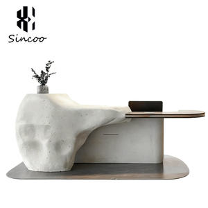 Mostrador de Recepción Moderno Personalizable de Fibra de Vidrio con Forma de Piedra de Imitación para Salón de Belleza, Spa, Salón de Uñas, Hospital y Supermercado - Product Image 5