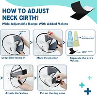 Collier de protection ajustable pour chien et chat, design simple, collier de récupération éлизабетанский en PVC, confortable pour le soutien post-opératoire