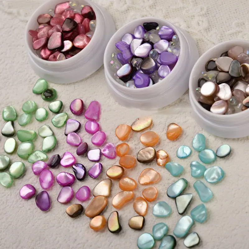 Nhà Máy Bán Buôn 3D Nail Seashell Đồ Trang Sức Thạch Pha Lê Đá Quý Nail Charms Các Loại Màu Nail Trang Trí Cho DIY Thủ Công Mỹ Nghệ
