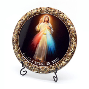 Placa de Pared de Resina con Relieve 3D de Jesús de la Divina Misericordia, Decoración Religiosa para el Hogar, Jesús, Confío en Ti, Arte Católico para Pared - Product Image 2