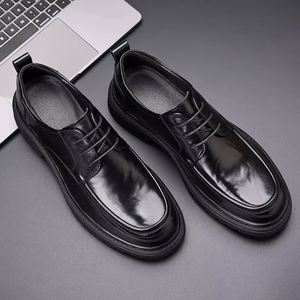 Chaussures Homme Légères 2025 – Nouveauté Automne – Chaussures Décontractées en Cuir à Semelle Épaisse Rehaussante Noires pour Hommes - Product Image 5