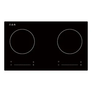 Placa de Cocción Eléctrica de 2 Quemadores con Vidrio Templado Integrado, 24 Pulgadas, Encendido Electrónico, Clase Energética A, Multifuncional, Uso Comercial/Doméstico - Product Image 1