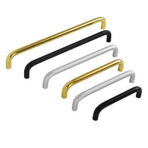 Poignées de porte double courbure en alliage d'aluminium massif pour armoires, tiroirs et planches à découper de cuisine, couleur argent, vente en gros - Product Image 1