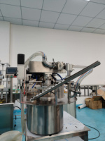 Machine de remplissage et de bouchage de sachets à bec verseur pour liquides visqueux, corrosifs, comme le savon liquide, la crème, la lotion et le détergent, avec pompe à engrenages