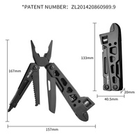 Kit multifonctionnel pour l'extérieur Pince à main pliante 9 en 1 Tournevis Scie à bois Mécanicien EDC Camping Randonnée Couteau Outil A0085