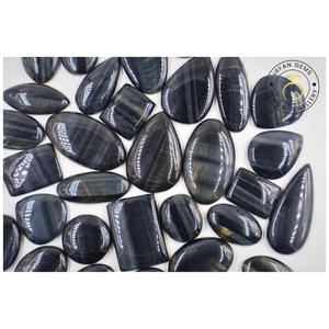 Lote de cabujones de ojo de tigre natural, lote de piedras preciosas de ojo de tigre azul, lote de piedras preciosas de ojo de tigre al por mayor para la fabricación de joyas, cristal de piedra. - Product Image 2