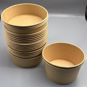 Bol alimentaire en papier kraft pour la restauration commerciale, biodégradable, impression personnalisée, micro-ondable, bol à salade à emporter - Product Image 2