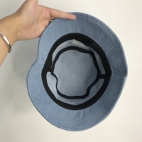 Chapeaux Bob personnalisés en denim Logo brodé Casquettes en jean Chapeaux seau décontractés pour la pêche et les voyages