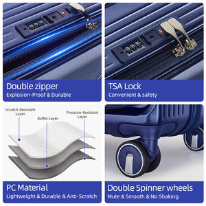 24インチ大容量ネオプレンビジネストラベルトロリースーツケースロックミュート付きユニバーサルホイールレインカバージッパーポケット - Product Image 4