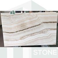 Panneau mural en onyx rétroéclairé HDSTONE, poli, veiné de bois blanc naturel, dalle d'onyx pour hôtels, villas, maisons, projets