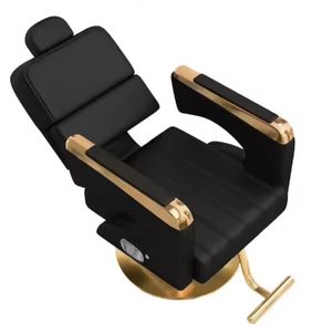AY Adjustable Semi-<b>Reclining</b> Barber <b>Chair</b> Hydraulic Pump High Quality Modern PU <b>Massage</b> for Beauty Salon Hair Salon Living Room - Product Image 1