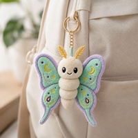 Porte-clés en peluche personnalisé Phalène de lune, modèle à partir de dessin, jouet doux, cadeau OEM personnalisé, produit phare