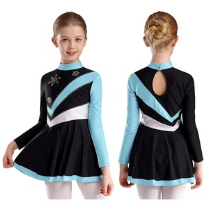 Costumes de danse moderne de 6-16 ans pour stages, vêtements de danse pour enfants, robes de patinage artistique avec strass pour filles - Product Image 5