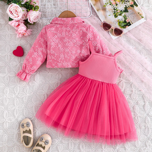 2025 printemps automne filles décontracté deux pièces ensemble à manches longues veste 2 pièces robes ensemble 0-4 <span class=keywords><strong>ans</strong></span> décontracté filles vêtements ensembles - Product Image 3