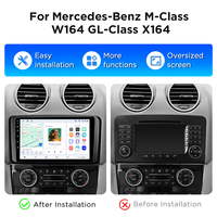 Radio Mobil Junsun 9 Inci Wireless Carplay Android Auto untuk Mercedes Benz W164 ML GL 2005-2012, Pemutar DVD Mobil, Stereo Mobil