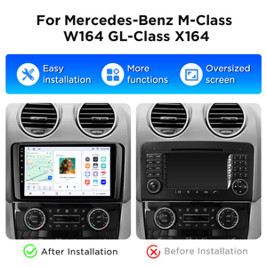 Radio para Auto Junsun de 9 Pulgadas con Carplay y Android para <span class=keywords><strong>Mercedes</strong></span> Benz W164 <span class=keywords><strong>ML</strong></span> GL 2005-2012, Reproductor de DVD, Estéreo - Product Image 2