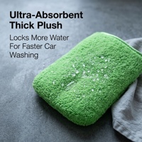 ST-P003 Gant de lavage de voiture en microfibre premium, sans rayures, super absorbant, en polaire corail, couleur et logo personnalisables, 60g, 25x19cm