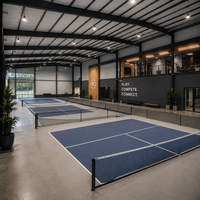 Structure en acier pour terrain de pickleball intérieur, configuration 4 terrains, certifiée AISC, retour sur investissement rapide, directement de l'usine