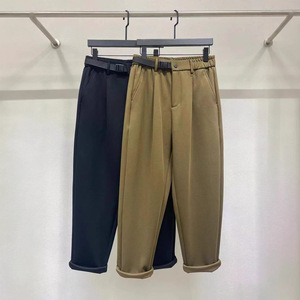 <span class=keywords><strong>Pantalon</strong></span> décontracté pour <span class=keywords><strong>homme</strong></span>, nouveau, kaki, coupe droite, ourlet retroussé, extensible, coupe slim, polyester et coton, avec décoration de poche, lavé - Product Image 4