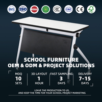Table de formation Benchmark avec panneau de protection, cadre blanc, roulettes noires, pliable pour réunions de bureau, salles de formation, bureaux