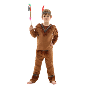 Costume <span class=keywords><strong>da</strong></span> Indiano per Bambini Abito Nativo Americano per Ragazzi Costume <span class=keywords><strong>da</strong></span> Indiana per Ragazze per Halloween - Product Image 1