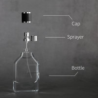 Vente en gros de flacons de parfum élégants à brume fine et longue durée, flacons de parfum en verre pour femmes arabes avec bouchon en cuir