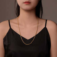 Collier en chaîne tressée brillante et fine, anti-rouille, pour femme, idéal pour anniversaire et mariage, vente en gros, populaire et élégant